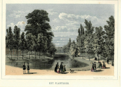 36898 Gezicht over de stadsbuitengracht te Utrecht op het singelplantsoen (rechts) en de Maliesingel (links), uit het ...