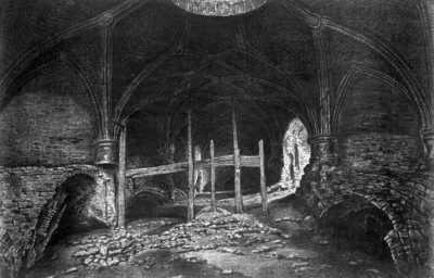 28648 Gezicht in het noordwestelijke bastion van kasteel Vredenburg te Utrecht.