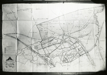 163178 Kaart van de gemeente Eygelshoven met de stedebouwkundige uitbreidingen, spoorlijnen en mijnspoorwegen.