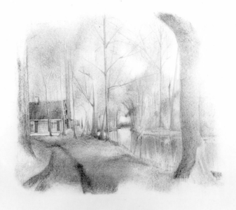 31358 Gezicht over de Kromme Rijn te Utrecht met links het huis Jaagpad nr. 96, uit het zuiden.01-01-1975-31-12-1975