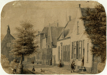 200655 Gezicht in de Dorpsstraat te Loenen met rechts het geboortehuis van de tekenaar (Dorpsstraat 2).