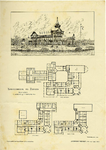 200406 Gezicht op het sanatorium te Baarn (Julianalaan 4). Met plattegrond van de begane grond en de eerste en tweede ...