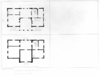 135120 Plattegrond van de beganegrond en de beletage van een ongeïdentificeerd huis met een bordes (nr. 135.119).