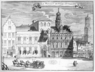 37837 Gezicht op de Stadhuisbrug te Utrecht met de huizen De Gulden Arend, Klein en Groot Lichtenberg en Hasenberg en ...