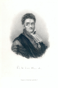 38973 Portret van P.W. van Heusde, geboren 1778, hoogleraar in de letterkunde aan de Utrechtse hogeschool (1804-1839), ...