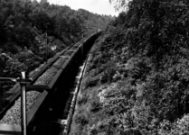 159822 Afbeelding van een ertstrein van de N.S. ter hoogte van het viaduct in de Schelmseweg over de spoorlijn ...