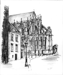 35140 Gezicht in Achter de Dom te Utrecht met het koor van de Dom uit het zuidoosten.