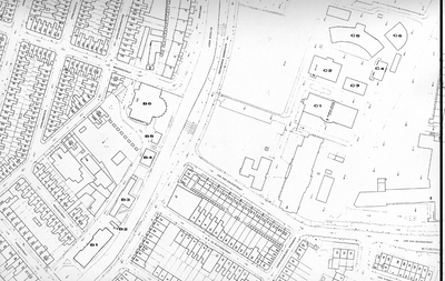 65801 Plattegrond van de terreinen, gelegen tussen de Poortstraat en de Bekkerstraat en aan de Alexander Numankade, van ...