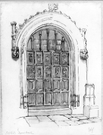 37018 Interieur van de Domkerk te Utrecht: de deur van de sacristie.