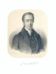 39096 Portret van J.A.D. Molster, geboren 1806, hervormd predikant (1837-1850), overleden 1850. Borstbeeld van voren.