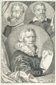 39106 Portret van Paulus Moreelse, geboren Utrecht 1571, kunstschilder en architect, overleden 1638. Borstbeeld rechts, ...