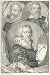 39106 Portret van Paulus Moreelse, geboren Utrecht 1571, kunstschilder en architect, overleden 1638. Borstbeeld rechts, ...