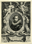 31801 Portret van Abraham Bloemaert, geboren 1564, kunstschilder te Utrecht, overleden 1651. Borstbeeld links in ovaal ...