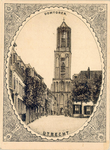 135040 Gezicht op de westzijde van de Domtoren te Utrecht vanaf de Zadelstraat.