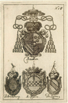 38708 Afbeelding van de wapens van de heren Bouillon, D' Aremberg, St. Pierre en De Ligne, voorname deelnemers aan de ...
