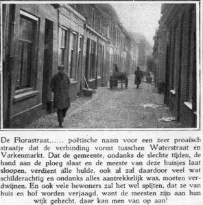 56713 Gezicht in de Florastraat in Wijk C te Utrecht.N.B. De straatnaam Florastraat is in 1959 vervallen verklaard.