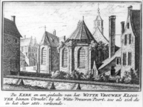 37758 Gezicht op de vervallen kerk van het Wittevrouwenklooster te Utrecht.