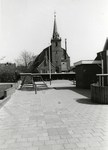 92068 Gezicht op de achtergevel van de Nederlands Hervormde kerk (Dorpsstraat 2) te Baambrugge (gemeente Abcoude), uit ...
