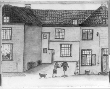 38016 Gezicht op een achtergevel (de oostgevel) van het huis Nieuw Amelisweerd aan de Kromme Rijn tussen Utrecht en Bunnik.