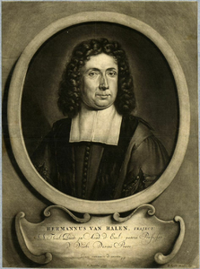 31906 Portret van Herman van Halen, geboren 1633, hoogleraar in de theologie aan de Utrechtse universiteit (1681-1701), ...