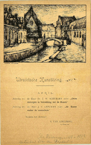 39410 Gezicht op het Zwarte Water te Utrecht bij de Lauwerecht, uit het oosten, met links de huizen aan de ...