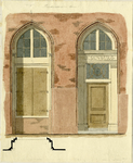 39407 Afbeelding van een benedenraam en de deur in de voorgevel van het huis Fresenburg aan de Oudegracht te ...