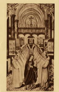 121492 Afbeelding van het in het eerste kwart van de 16e eeuw vervaardigde schilderij Verschijning van Maria met kind ...