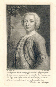 38899 Portret van Justus van Effen, geboren Utrecht 1684, Utrechts letterkundige, overleden 1735. Te halve lijve links.