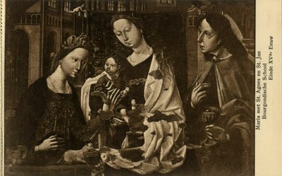 121510 Afbeelding van het in ca. 1475 vervaardigde schilderij Mystiek huwelijk van de H. Agnes, uit de collectie van ...