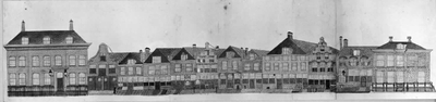 28340 Afbeelding van de voorgevels van de huizen aan de zuidzijde van de Wittevrouwenstraat te Utrecht