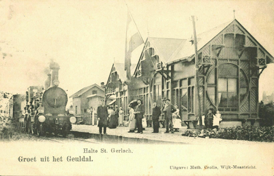 162954 Gezicht op het S.S.-station St. Gerlach (Houthem-St.-Gerlach) te Houthem, vermoedelijk tijdens de opeming van ...