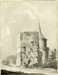 200201 Gezicht op de ruïne van het kasteel Duurstede te Wijk bij Duurstede met rechtsachter de Bourgondische toren.