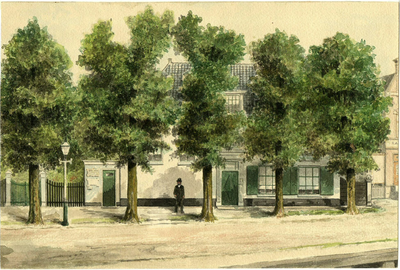 200380 Gezicht op de voorgevel van het huis Overdorp te Baambrugge (gemeente Abcoude-Baambrugge).