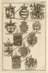38695 Afbeelding van de wapens van de afgevaardigden (of hun huis) Renswoude, Milan Visconti, Pesters, Rijnestein, ...