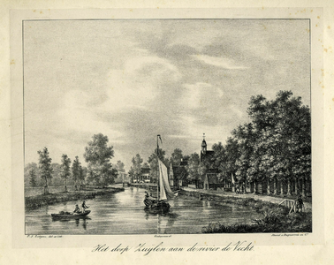 200998 Gezicht op de Vecht bij Zuilen uit het zuidoosten.01-01-1835-31-12-1836