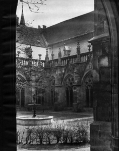 82562 Gezicht in de kruisgang van de Domkerk (Domplein) te Utrecht, uit het noordwesten.