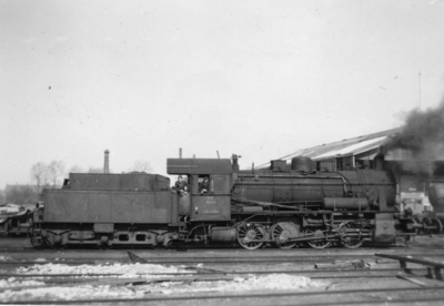 162171 Afbeelding van de stoomlocomotief nr. 4145 (serie 4100, ex D.R.B. nr. 55 4339) van de N.S. te Zutphen.