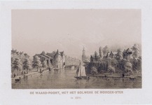 36784 Gezicht over de Stadsbuitengracht te Utrecht op het bastion Morgenster, met links op de achtergrond de Weerdpoort ...