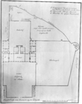 6271 Plattegrond van het paleis van Frederik van de Palts ( Het Koningshuis ) te Rhenen, met de omliggende tuin.