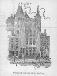 35707 Afbeelding van de voorgevel van het huis Oudaen en de beide naastgelegen huizen aan de Oudegracht Weerdzijde te ...