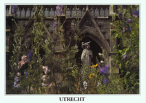 3351 Gezicht vanuit de kruidentuin in de kruisgang van de Dom te Utrecht op een van de kruisarmen.