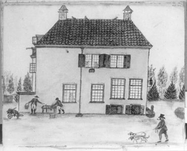 38015 Gezicht op een zijgevel (de noordgevel) van het huis Nieuw Amelisweerd aan de Kromme Rijn tussen Utrecht en Bunnik.