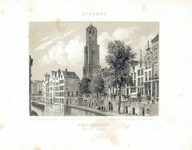 35835 Gezicht op de Oudegracht te Utrecht vanaf de Gaardbrug uit het zuidwesten, met links de achtergevels van de ...