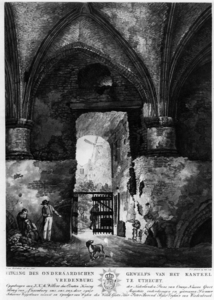 30941 Gezicht vanuit het zuidwestelijke bastion van kasteel Vredenburg te Utrecht naar het noorden.01-01-1816-31-12-1816