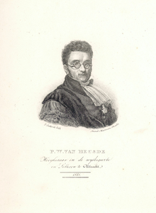 38974 Portret van P.W. van Heusde, geboren 1778, hoogleraar in de letterkunde aan de Utrechtse hogeschool (1804-1839), ...