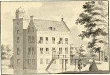 201249 Gezicht op het huis Den Eyck bij Haarzuilens omgeven door een slotgracht.N.B. De gemeente Haarzuilens is per 1 ...