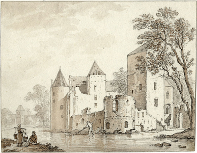 201317 Gezicht op het kasteel De Haar bij Haarzuilens uit het noorden, met links op de achtergrond de kapel.N.B. De ...