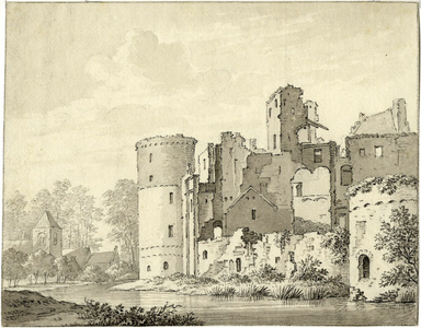 201324 Gezicht op de ruïne van het kasteel De Haar bij Haarzuilens uit het noorden.N.B. De gemeente Haarzuilens is per ...