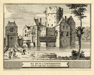 201513 Gezicht op het omgrachte kasteel Loenersloot te Loenersloot uit het zuidwesten, met links het poortgebouw.N.B. ...