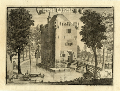 202047 Gezicht op het kasteel Te Vleuten te Vleuten (gemeente Vleuten-De Meern) met de omringende slotgracht.N.B. De ...